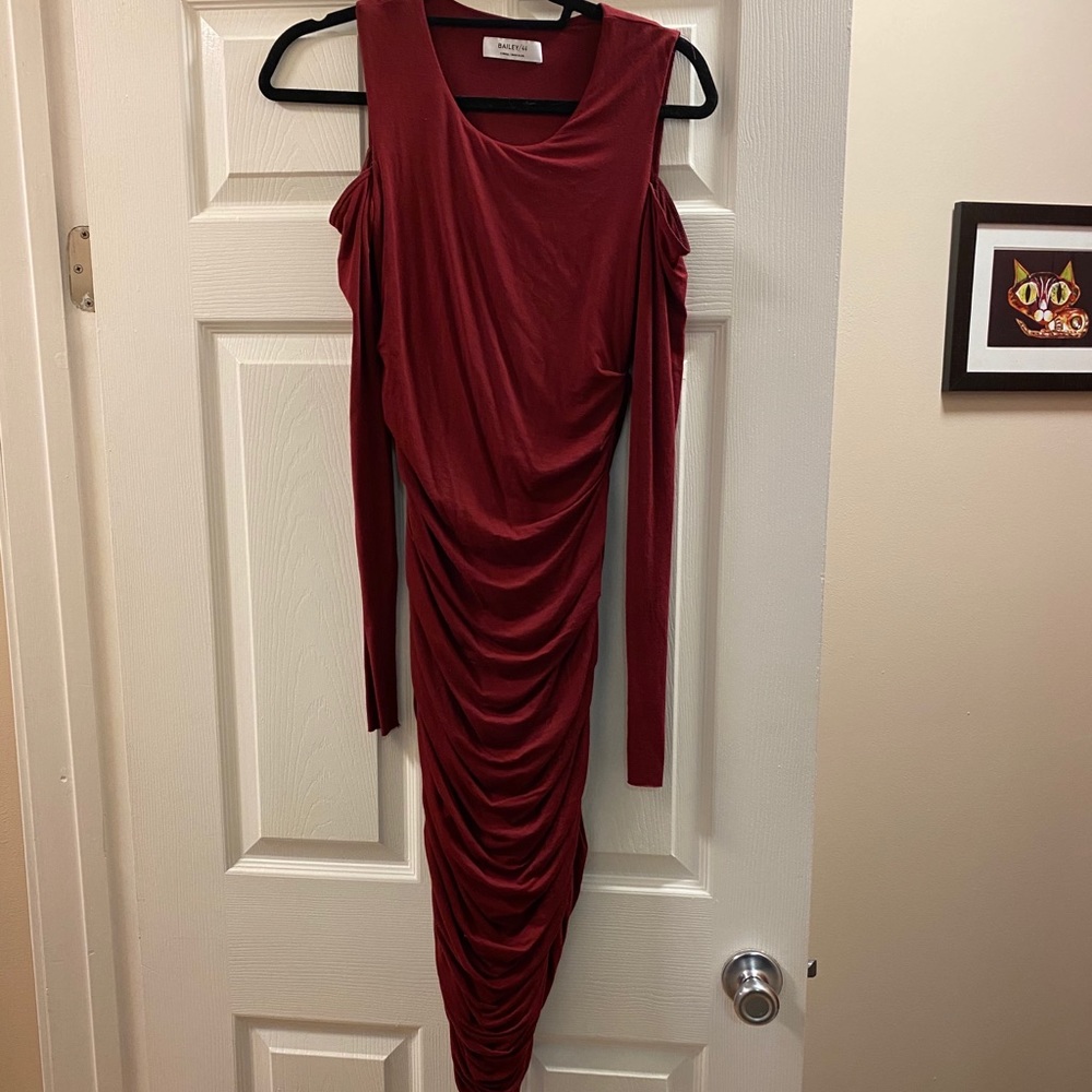 Cut out shoulder body con dress